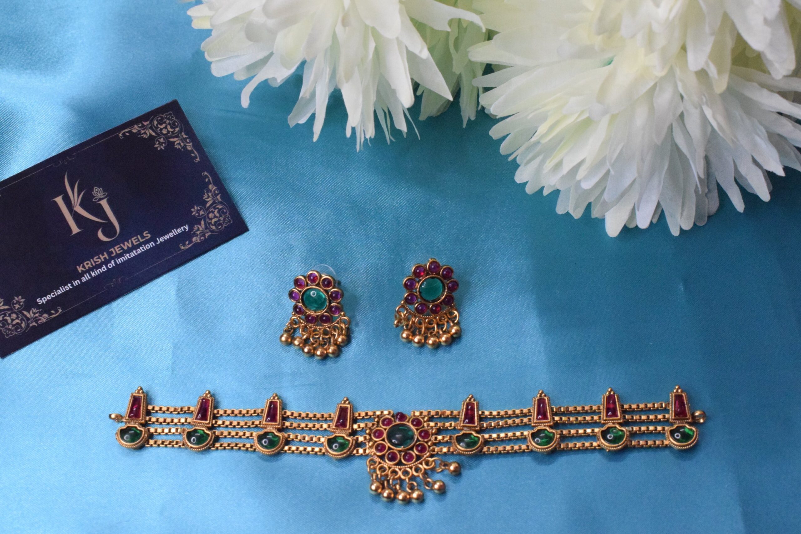 Traditional palakka attigai Necklace set KJ111