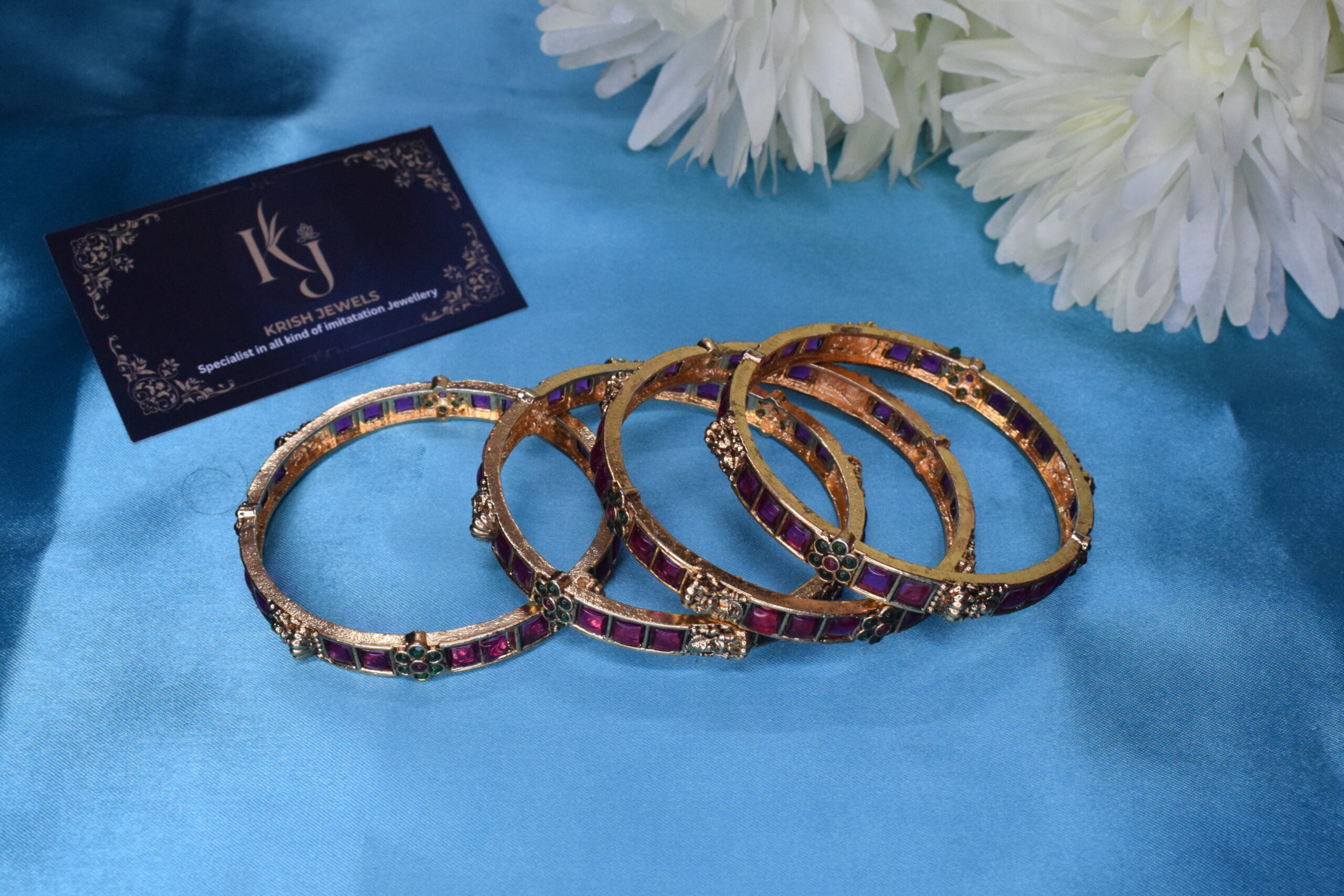 Floral Lakshmi Bangles set of 4 KJ138