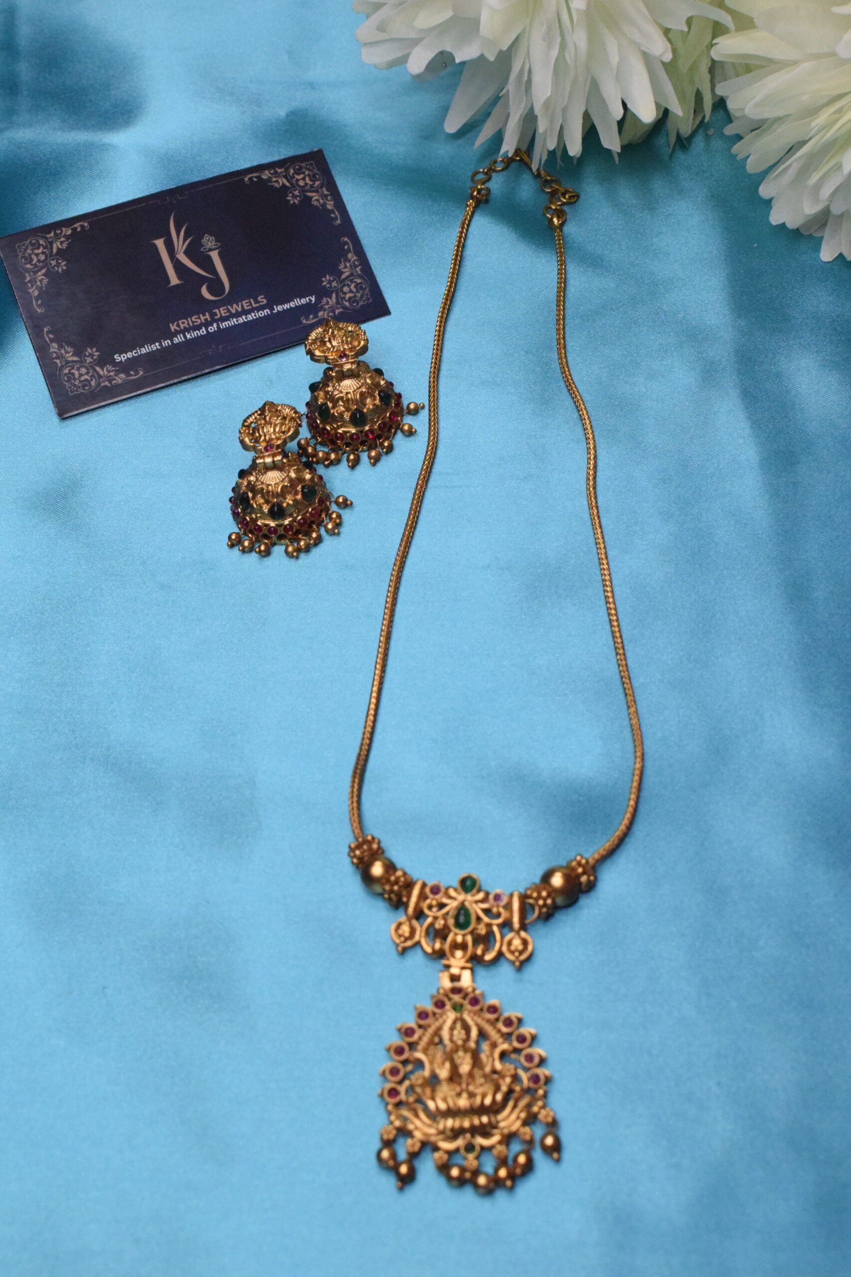 Traditional Lakshmi kodi necklace set KJ131