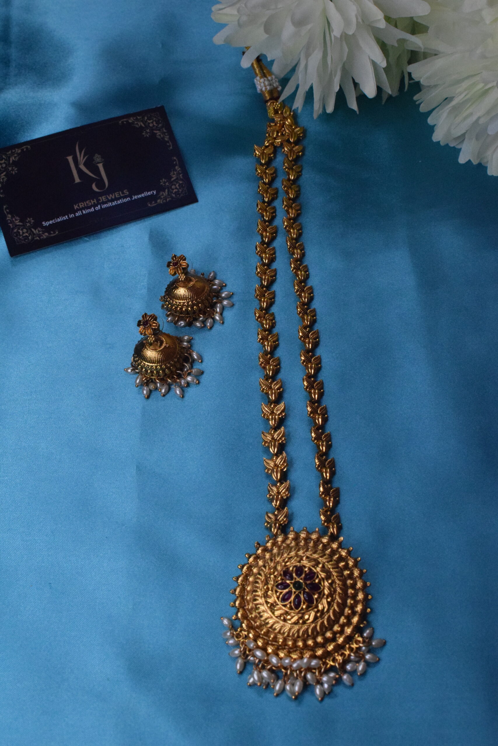 Traditional Lakshmi kodi necklace set KJ130